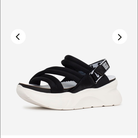UGG L.A. Sun Platform Sandals Black & White Size 9 - Picture 12 of 12